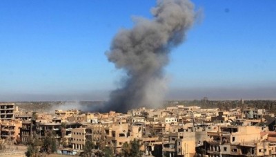 غارات لطيران التحالف على مدينة البوكمال شرق دير الزور