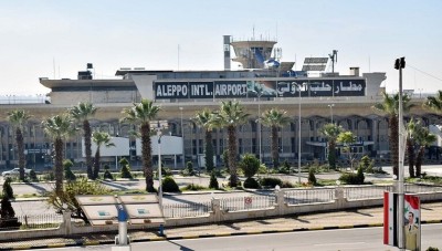 شاهد: النظام يعلن عن وصول أول رحلة طيران خارجية إلى مطار حلب..فيديو