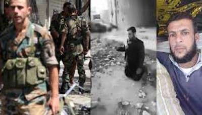 رفع سبّابته للأعلى ...فيديو يوثق إعدام نظام  الأسد مدنياً في ريف دمشق   وابن عمه ينعاه