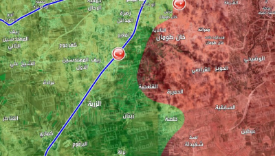 خريطة: توزع السيطرة في ريف حلب الجنوبي الغربي