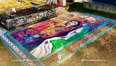 حرفيون سوريون يزينون قبر الفنانة مي سكاف بالفسيفساء