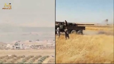فيديو.. "أنصار التوحيد" يستهدف مواقع النظام بـ"مدفع أنصار 1"