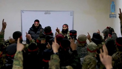بحضور "الجولاني".. بيعة انغماسيي "العصائب الحمراء" على الموت قبيل دخول جمعية الزهراء (فيديو)