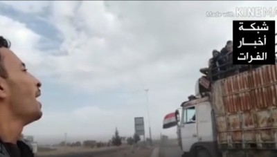 شاهد.. شاب يتحدى ميليشيات النظام أثناء مرورها في ريف الرقة