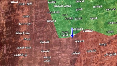 خريطة: توزع السيطرة في سهل الغاب بعد سيطرة الفصائل على قرية وعدد من النقاط شمال حماة