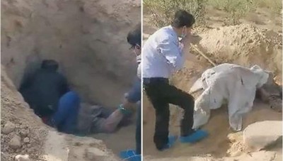 دفن والدته حية والسلطات تنتشلها بعد ثلاثة أيام لتكون المفاجأة (فيديو)