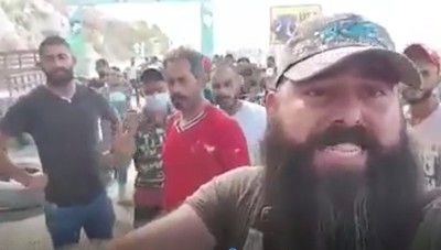 شاهد.. رسالة من متظاهري الضاحية الجنوبية لزعيم ميليشيا "حزب الله" 