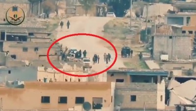 شاهد: تدمير سيارة نقل جنود عسكرية "بيك آب" محملة بعناصر النظام على محور خان طومان