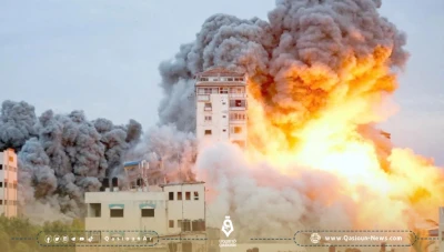الاحتلال الاسرائيلي قصف مركز إيواء بالقنابل الحارقة