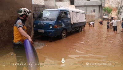 عاصفة مطرية تضرب شمال غربي سوريا وتُسبب أضرار في أكثر من 160 خيمة ومنزلاً