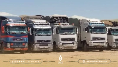 الفرقة الرابعة تحتجز عشرات الشاحنات التجارية القادمة من العراق