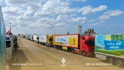 دخول أول قافلة مساعدات إنسانية إلى قطاع غزة