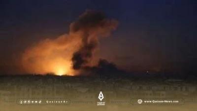 غـارات إسرائيـلية تستهدف سرية المدفعية بريف دمشق الغربي