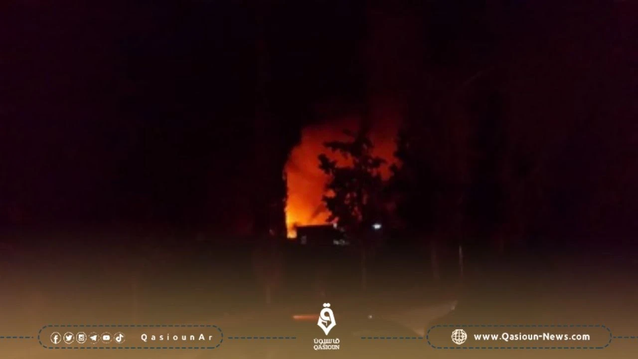 اندلاع حريق في كراج حجز بحلب